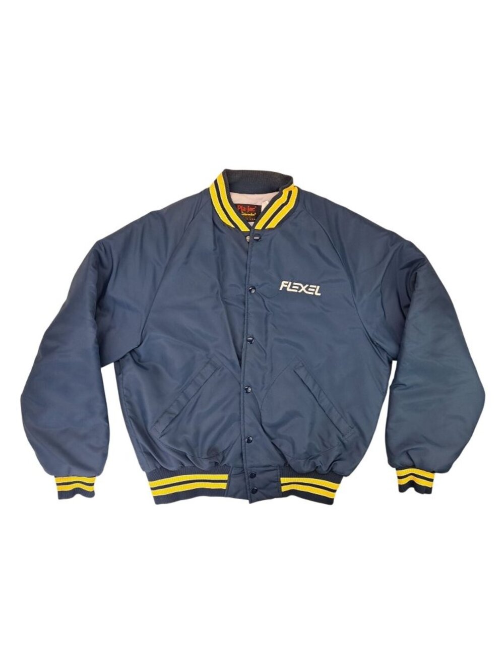 Vintage Dunbrooke Flexel Inc. Blue Varsity Bomber Jacket Quilted Men Medium New